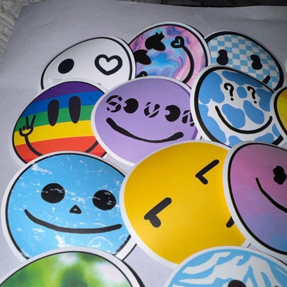 Vibrant Smiley Face Sticker Set - Picture 3 of 3